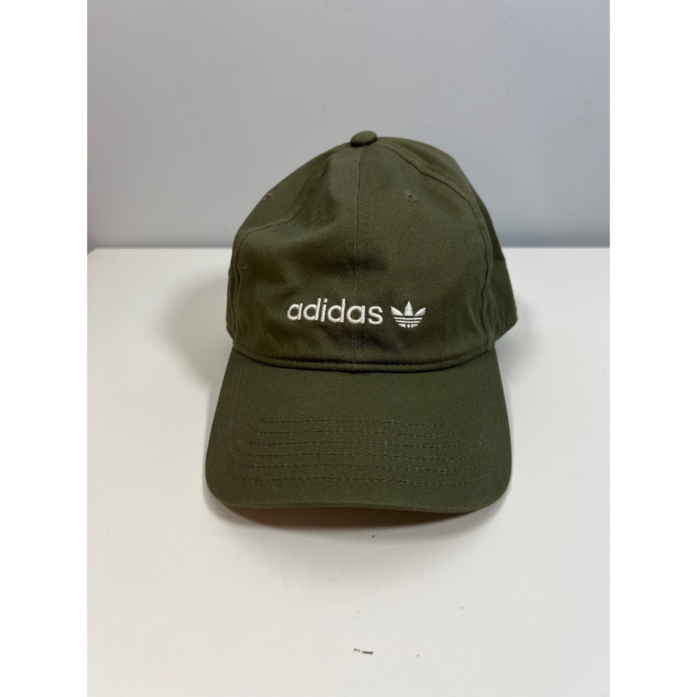 Adidas Olive Green Baseball Hat‎ with Classic White Logo Sporty Casual Unisex
